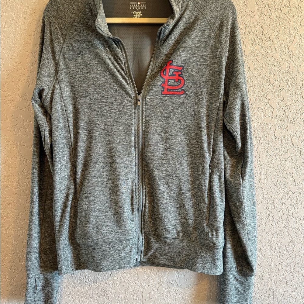 Majestic Heather Gray Jacket with Red Emblem
